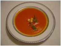 Velouté de Giraumon aux Crevettes  (j'aime beaucoup le faire)